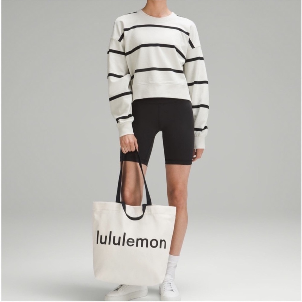 Lululemon Double Handle Canvas Tote - natural black NWT - Picture 3 of 6